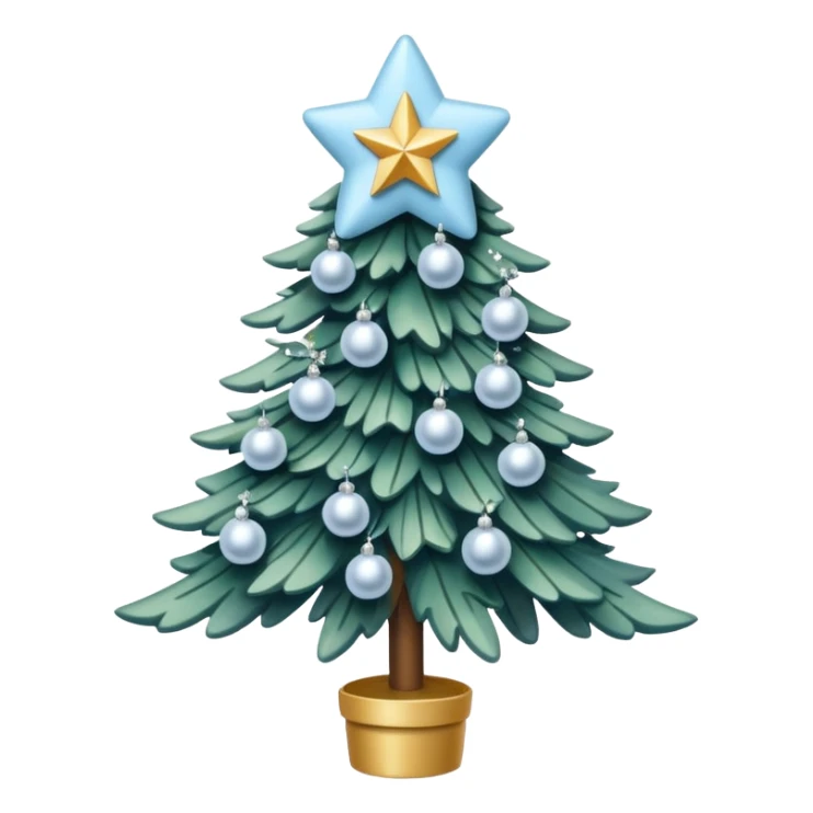 pastel blue pearls and bows christmas tree and white star sticker