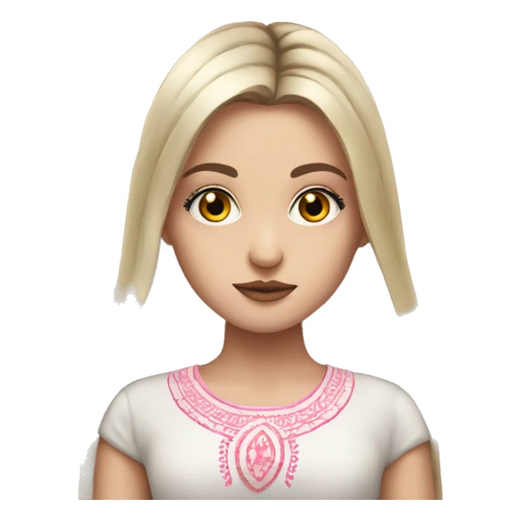 Slavic girl, very long eye lashes, pink lips sticker