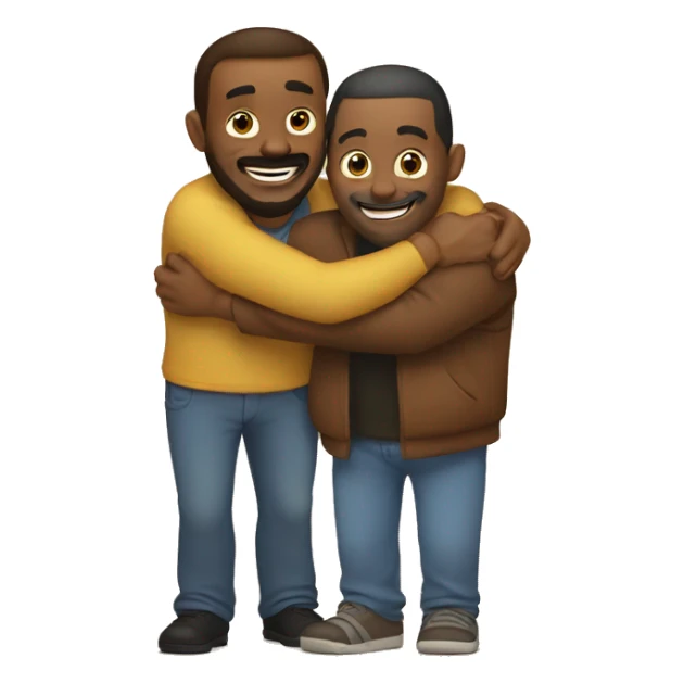 Dad and I hug and smile sticker