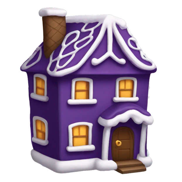 Cosy dark purple gingerbread house  sticker