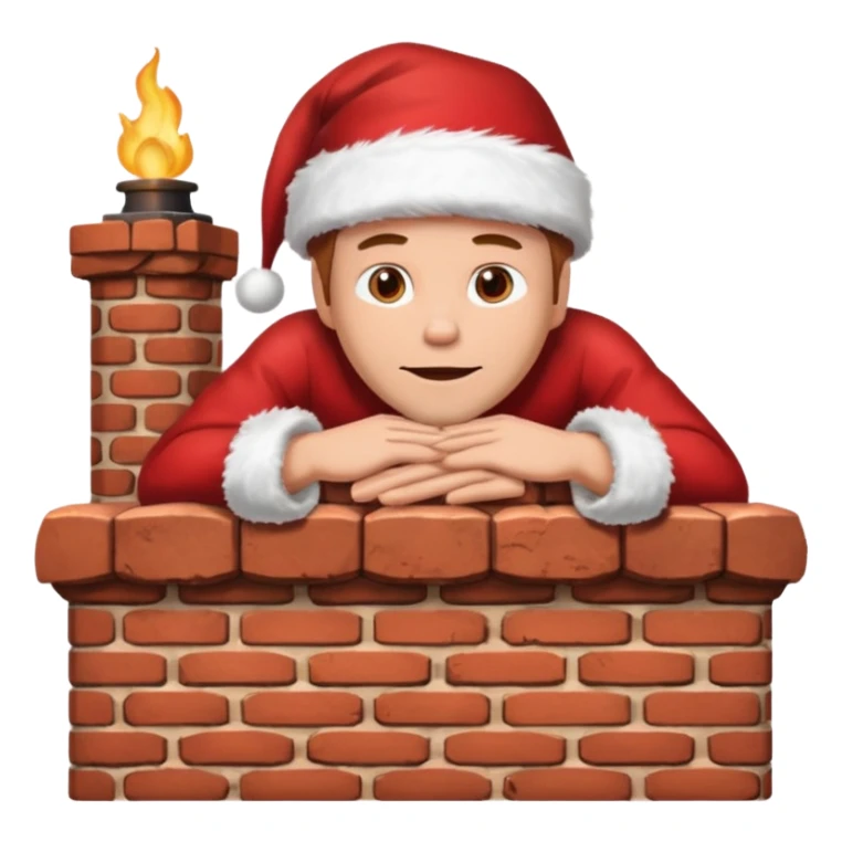 Cristmas male lie down on a chimney sticker