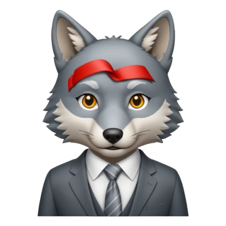 wolf in business suit (without whiskers) sticker