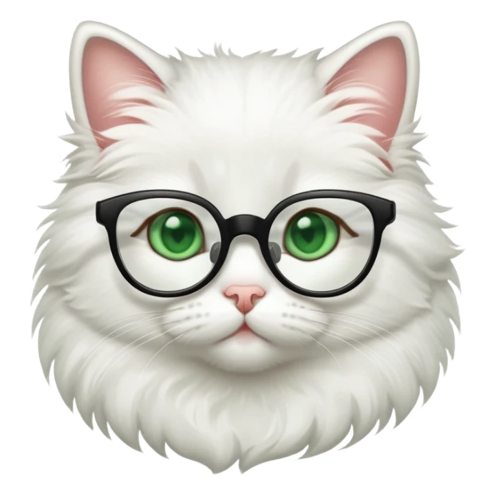 Cute cat with green eyes wearing glasses  sticker