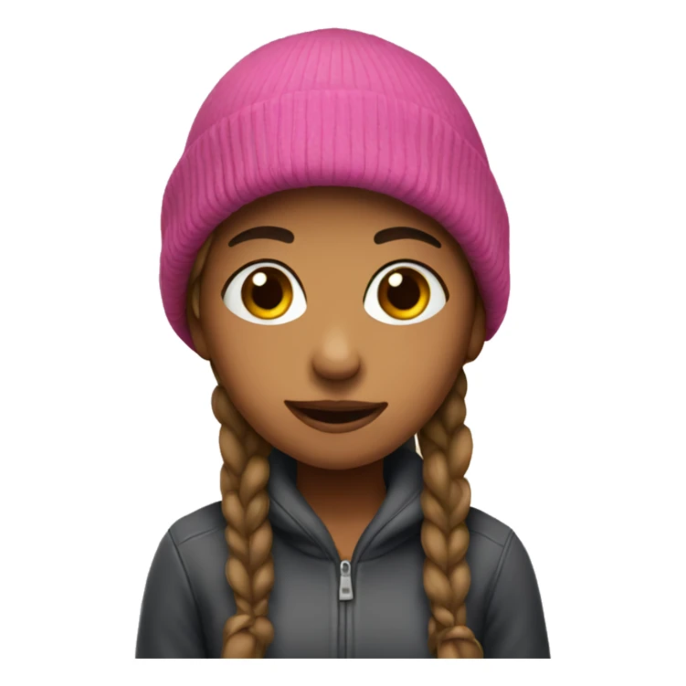 girl in beanie looking at you sticker