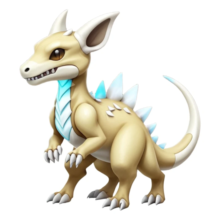 Shiny Exotic Excessive Mysterious Cubone-Marowak-Pokémon-Fakémon-hybrid-creature (full body) sticker