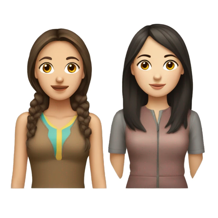 A Russian brunette woman and a Kazakh girl. sticker