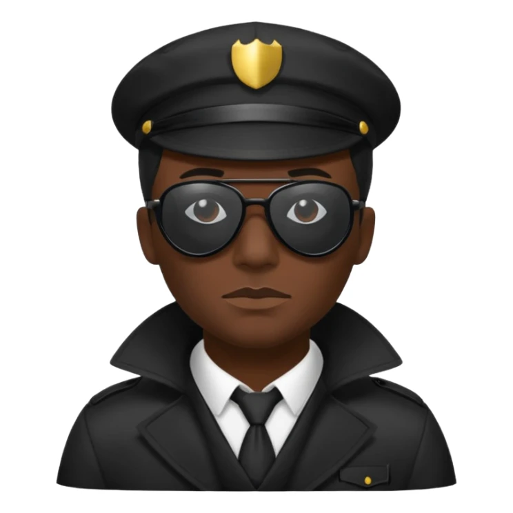 Siyah gözlük ve maske takan siyah dedektif sticker