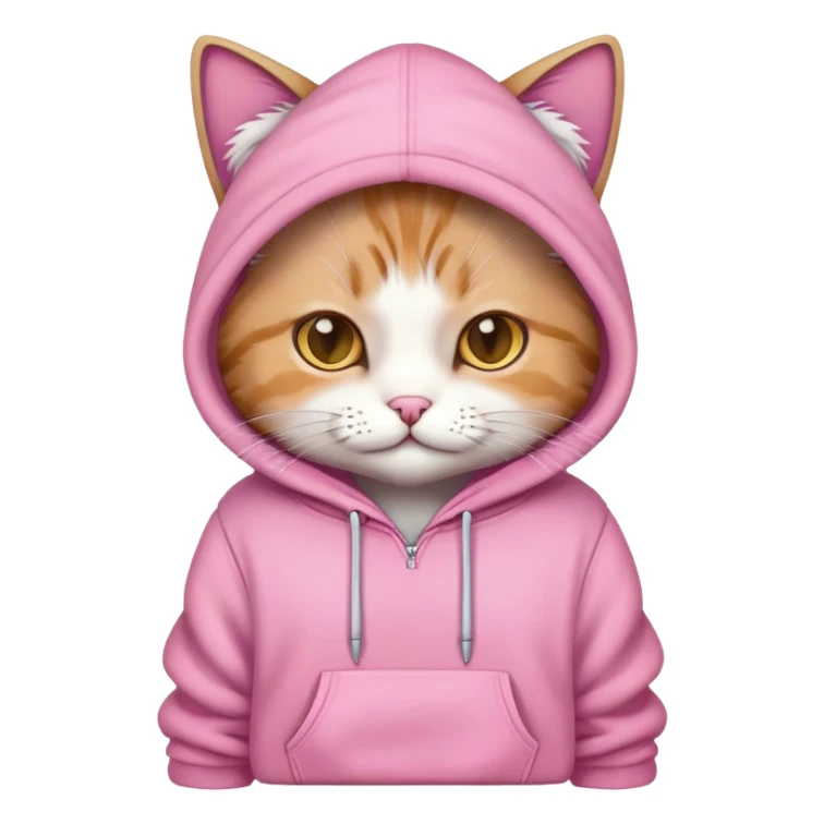 Cat wearing a pink hoodie  sticker