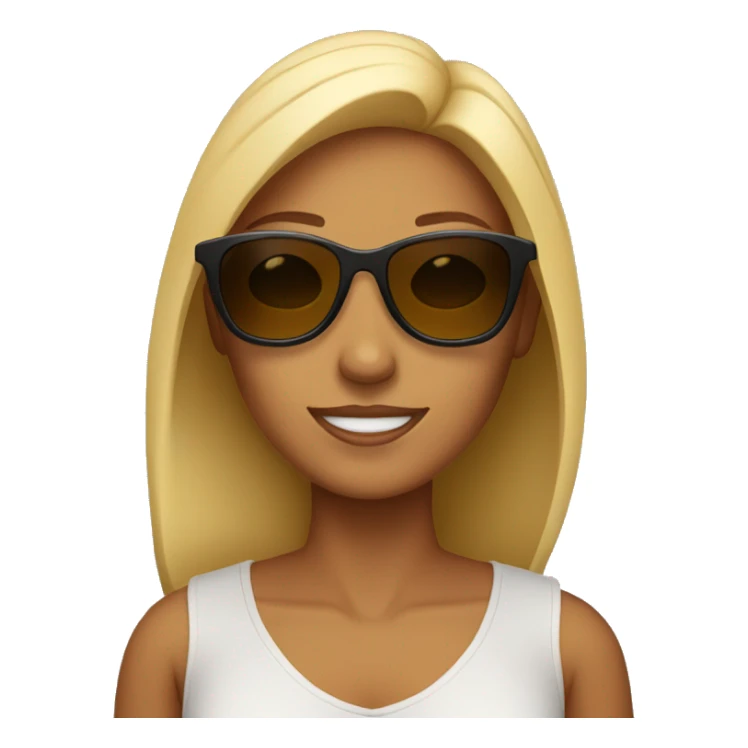 Woman with sunglass tan sticker
