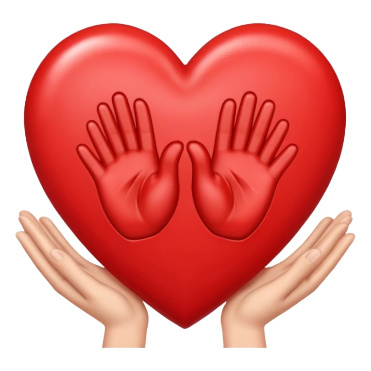 Un  cœur avec les mains et un M à l’intérieur  sticker