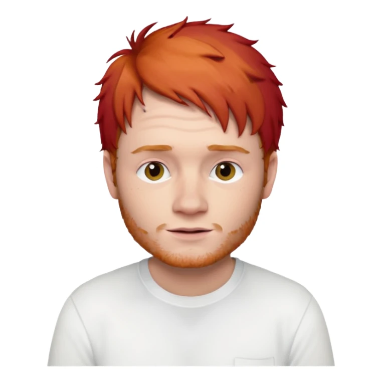 Ed Sheeran wear a white shirt sticker