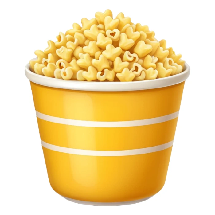 Popcorn and Mac and cheese on a tall bowl sticker