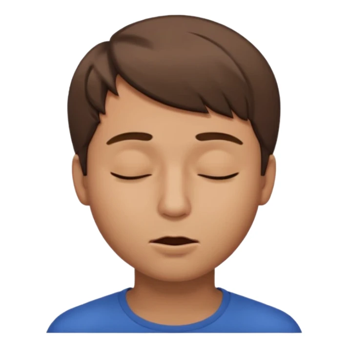 A male with closed eyes but the mouth is blowing out sticker