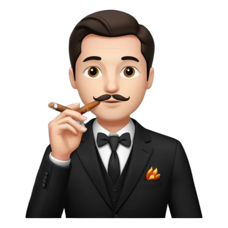 Style Birthday Photoshoot man in black smoking sticker