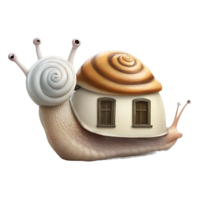 Snail with a real house as a house sticker