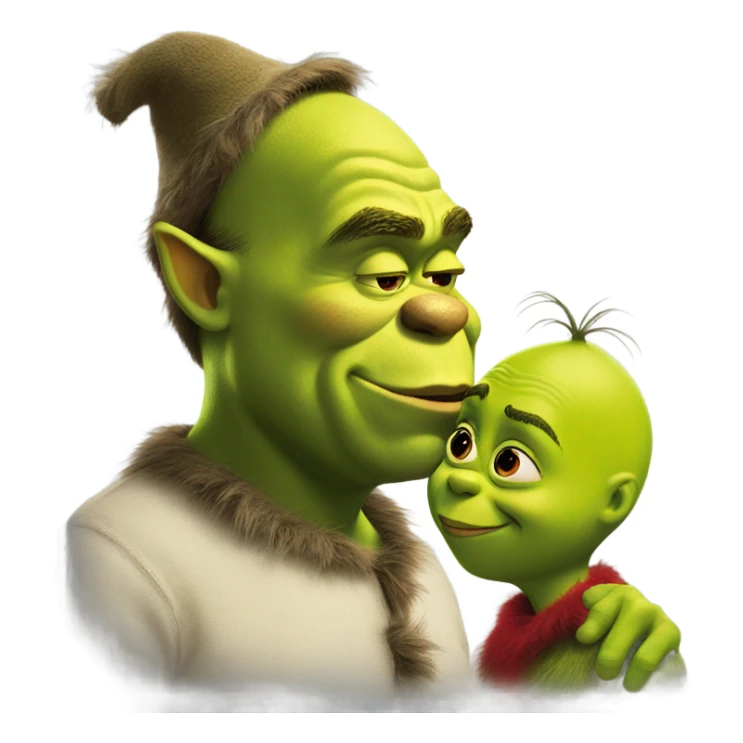 shrek kissing the grinch   sticker
