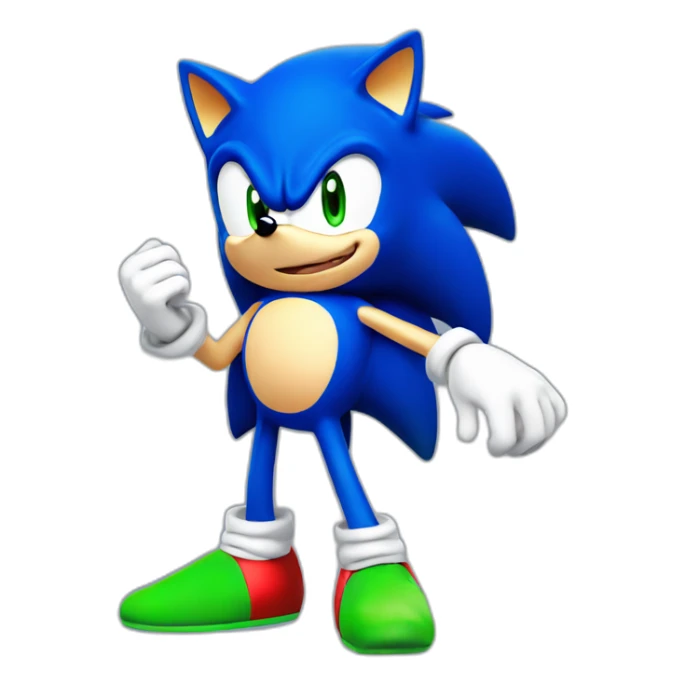 Sonic The Hedgehog from SEGA, Blue Fur with a green eyes sticker
