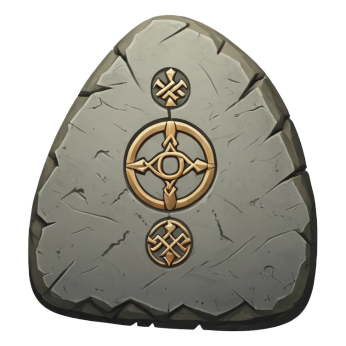 rune stone with mystical symbols sticker