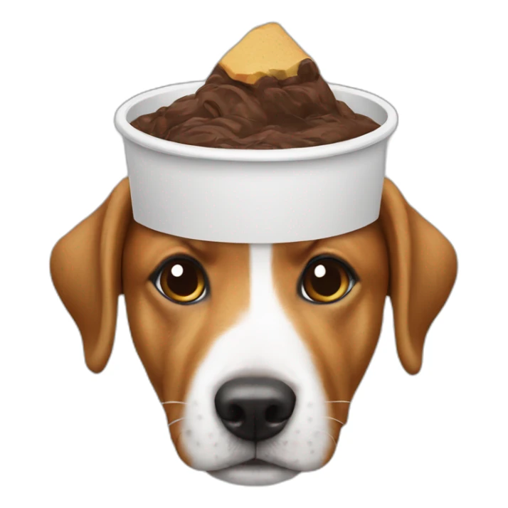 A cup on the head of a dog sticker