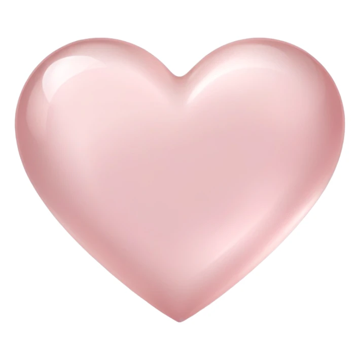 Rose quartz heart with soft pink color and smooth polished surface showing gentle translucency sticker
