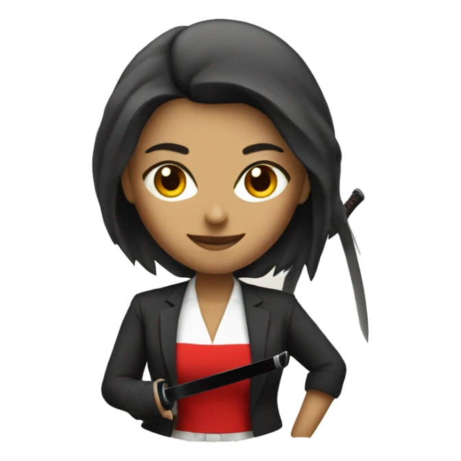 LADY BOSS WITH RED HARI AND KATANA sticker