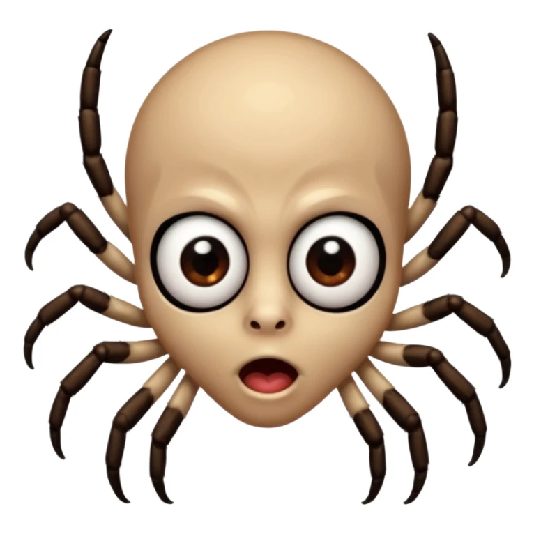 A boy's face with the features of a spider blowing a kiss sticker