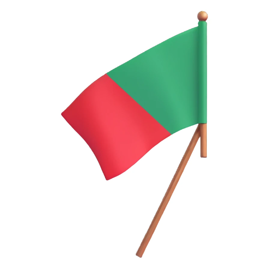 red flag on a wooden stick sticker