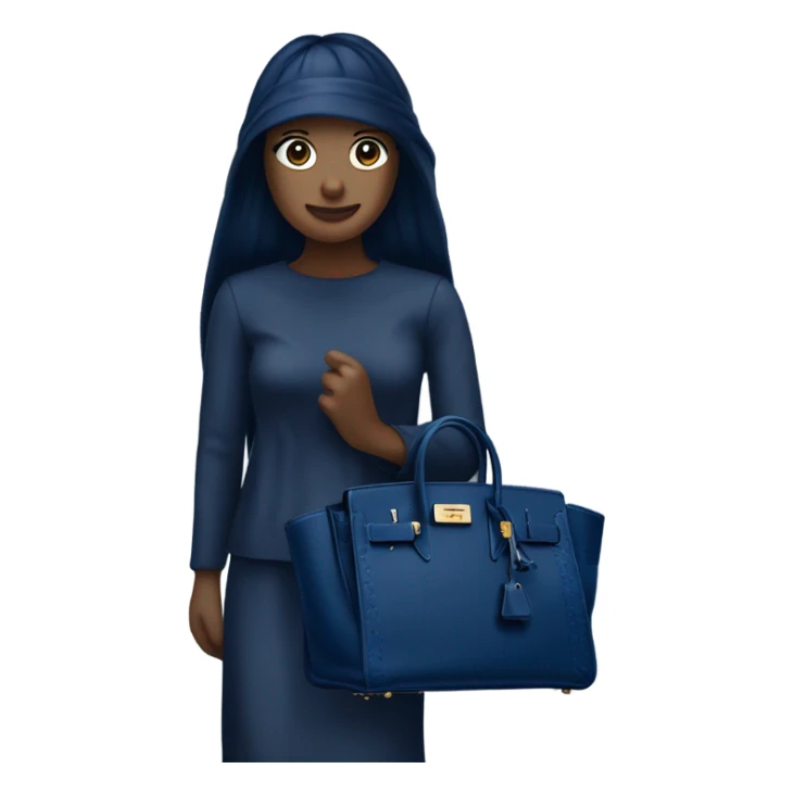 Just a dark blue birkin on it’s own not a person and only one birkin sticker