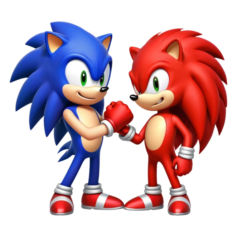 Sonic the Hedgehog and Knuckles the Echidna fist bumping sticker