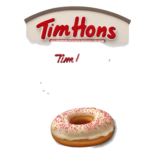 “Tim Hortons store with a red and white color scheme, featuring the classic Tim Hortons logo, a warm and welcoming design that represents a popular coffee and donut shop.” sticker