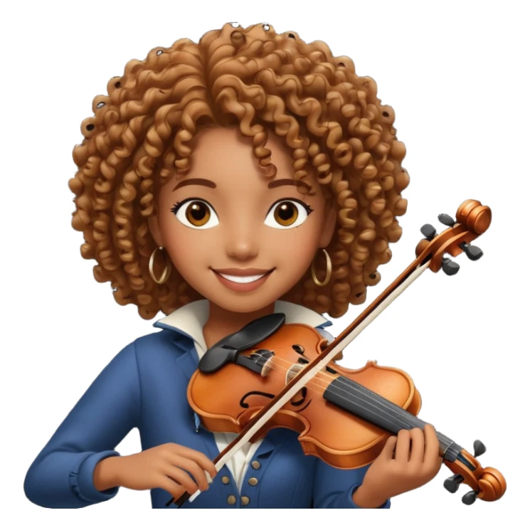 black girl playing violin sticker