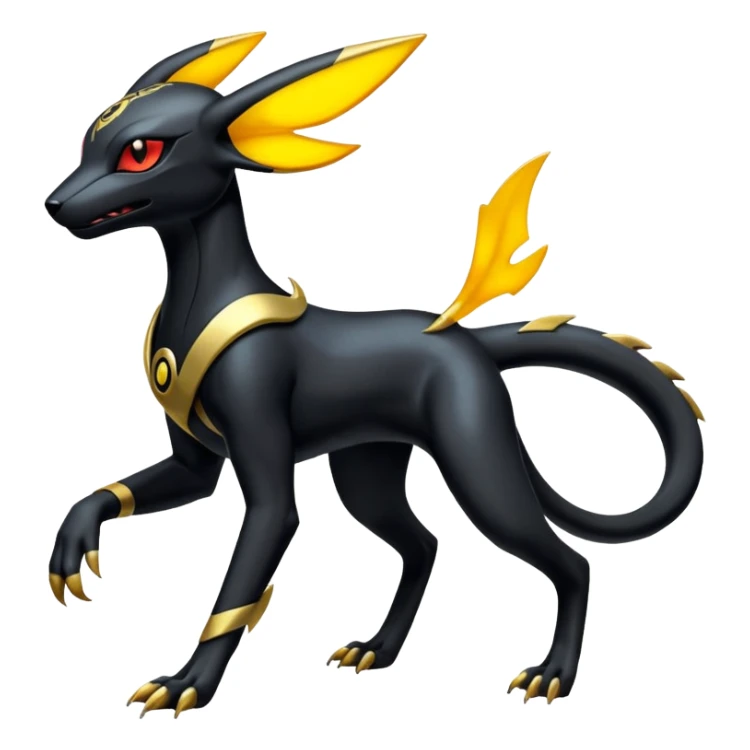Futuristic Samaria-Salandit-Umbreon-Houndoom-Genesect-Pokémon-Fakémon-hybrid-creature sticker