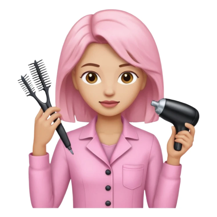 hairdresser with light pink clothes sticker