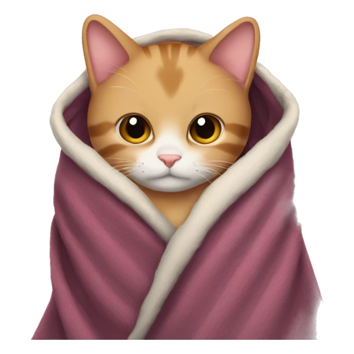 Cat cozy in blanket sticker