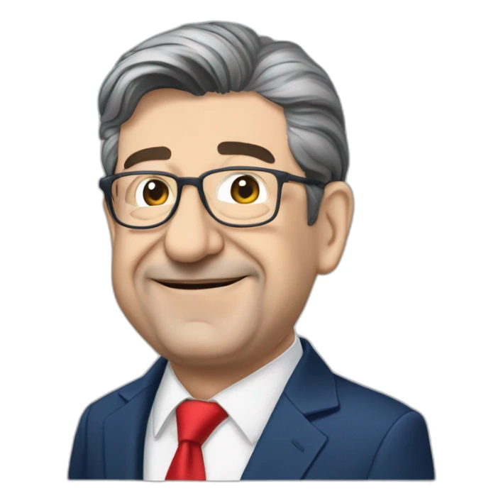 jean luc melenchon wearing french flag sticker