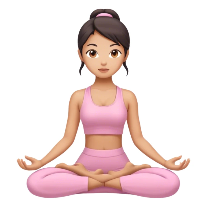 asian yoga girl light pink clothes  sticker