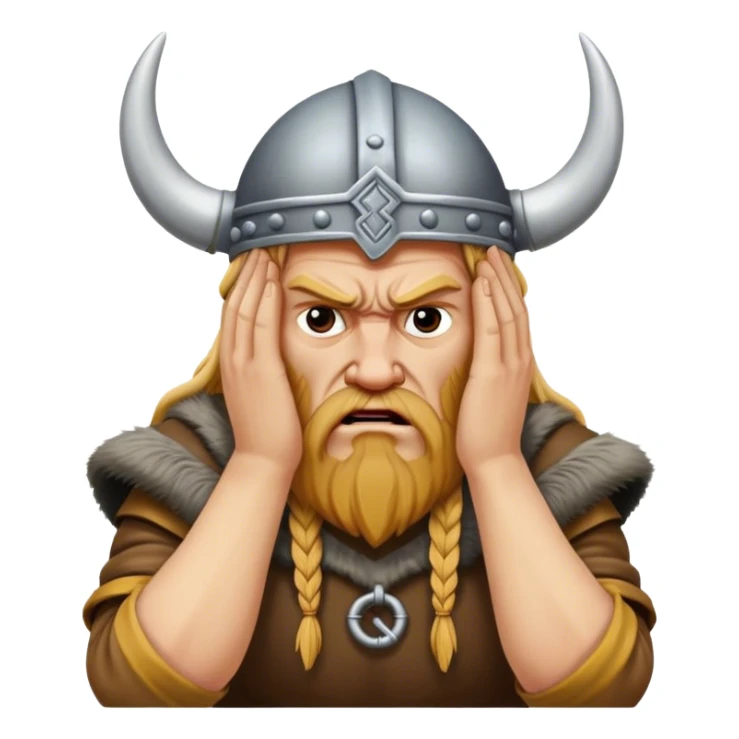 danish viking facepalm realistic sticker