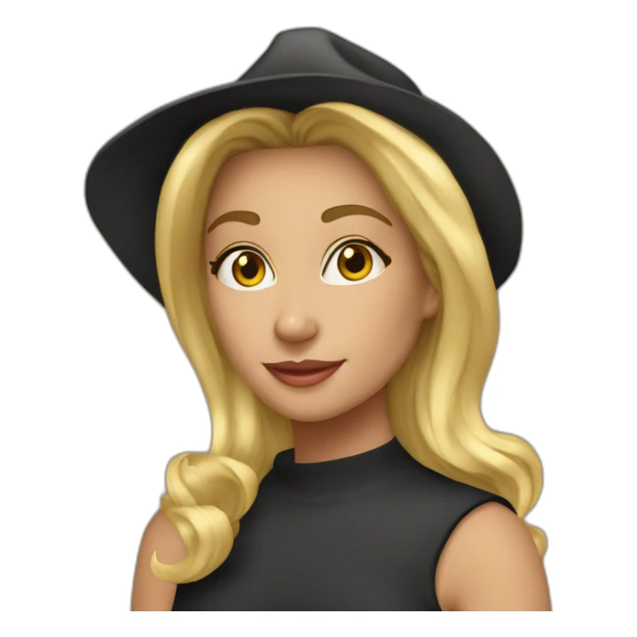 donna spagnola cappelli lunghi neri sticker