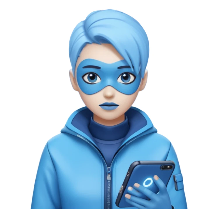 person with digital toolkit, digital vibes, blue sticker