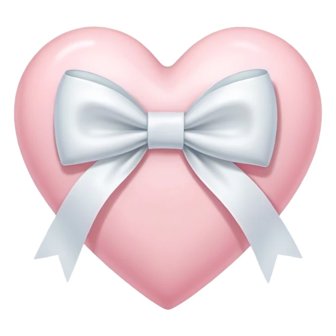 Pastel pink heart with white bow sticker