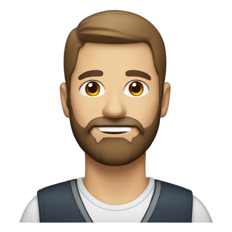 driving teacher with brown eyes with brown hairs and beard sticker