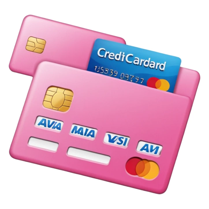 credit card pink point of sale sticker