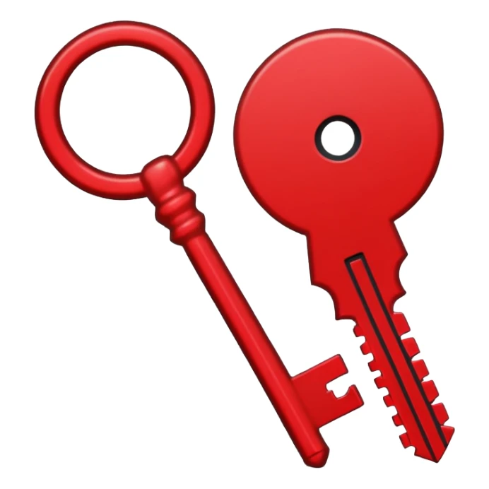 iOS sticker, dark key, black metal, red hole, minimal sticker