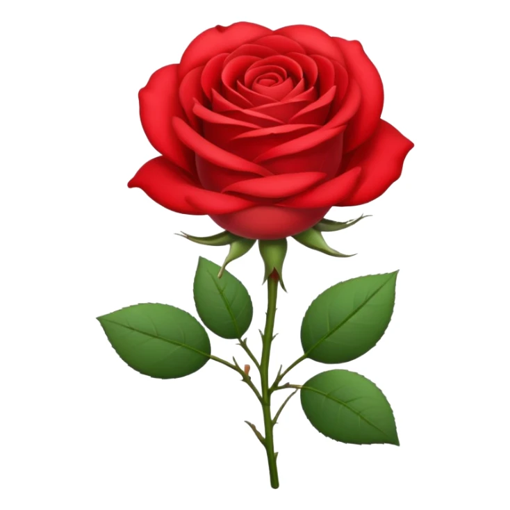 Rosa de color rojo y pequeña sin hojas  sticker