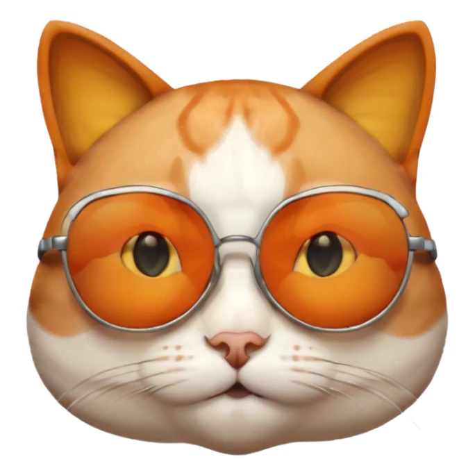 Orange and white cat with sunglasses sticker