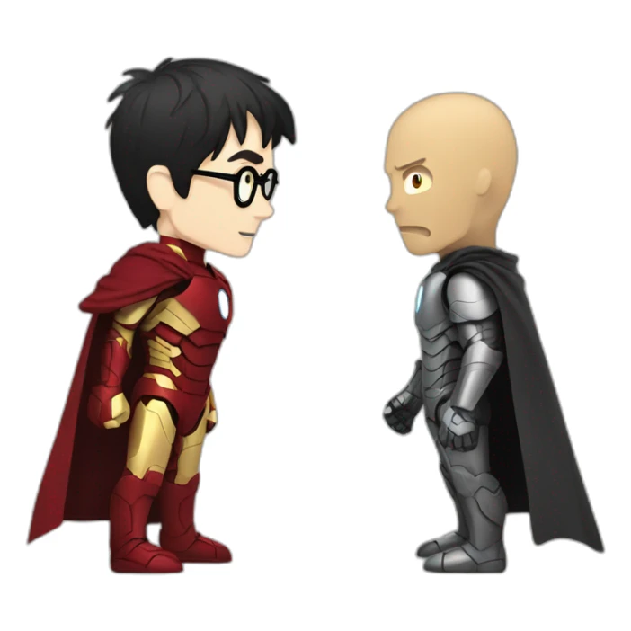 Harry Potter fight with ironman face to face sticker