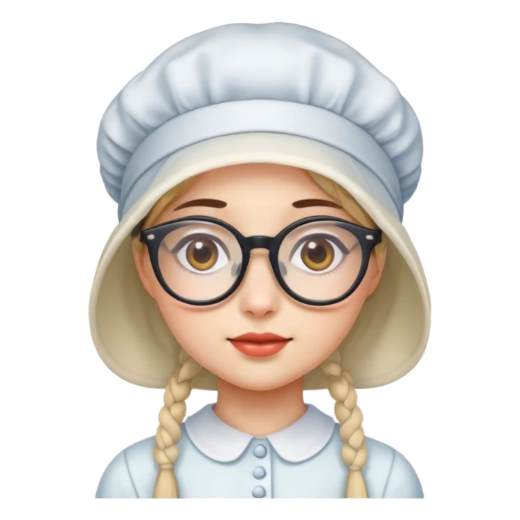 Girl in bonnet and glasses sticker