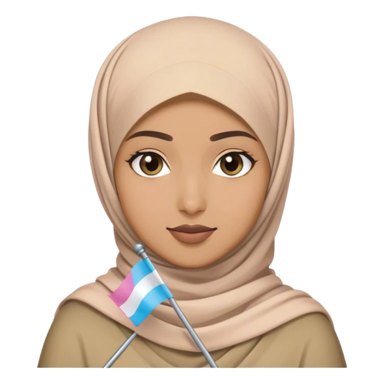 Muslim hijabi girl trans flag sticker