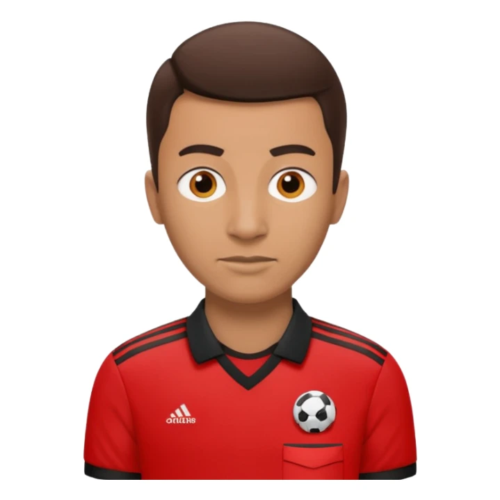 Do a simple soccer referee emoji with a red adidas shirt sticker