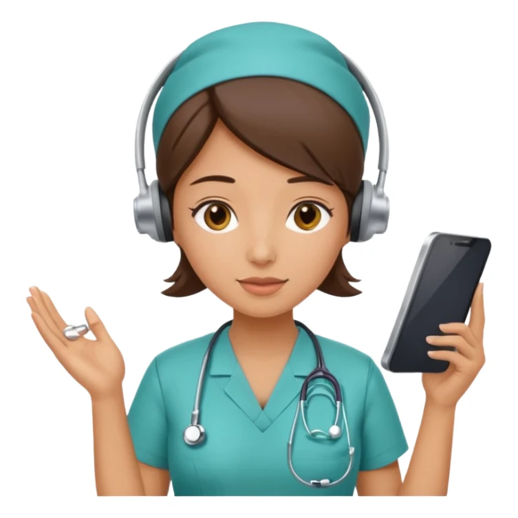 A female office worker who undertakes the work or tasks to respond to the customer's sales request, no head headsets or telephones. Can you add a medical background to better set the context? sticker
